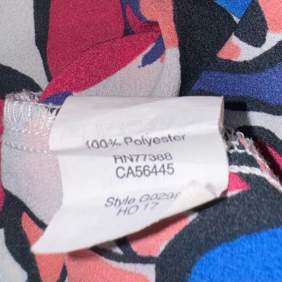 J Crew Factory Boatneck Abstract Floral Long Sleeve Blouse Top Small - Picture 6 of 6